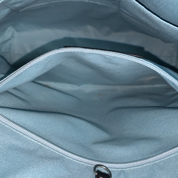 Coach Patchwork Canvas Tote with patent leather handles tag also silver hardware - Picture 5 of 12